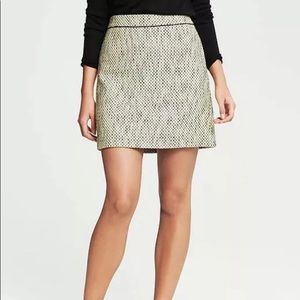 Banana Republic green tweed mini skirt Sz6 new